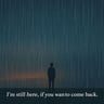 I'm still here if you want to come back